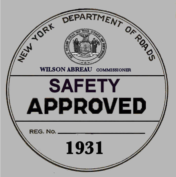 (image for) 1931 New York Safety Sticker